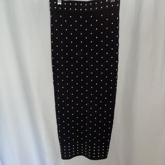 Torn By Ronny Kobo Black& White High Waist Polka Dot bodycon Skirt Size XS - Picture 6 of 8